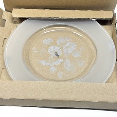 Avon Hummingbird Collection 24% Lead Crystal Etched 8″ Dessert Plate (1)