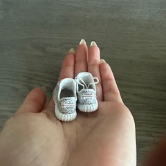 Yeezy Boost 350 Miniature Collectors Figurine Gray Black White Zebras