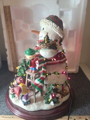 Danbury Mint Lighted The Peanuts Christmas Snowman Charlie Brown Snoopy