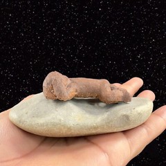 LPH Leonardo Art Works 1975 Pottery Baby on Rock Stoneware Figurine Statue Sign