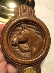 Vintage Burwood Horse Thermometer Plaque Horse Head Works Made In USA Vintage