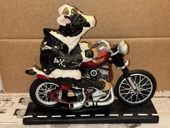 VTG Enesco Harley Davidson Motorcycle Parastone Cow Bull Holsteins Statue