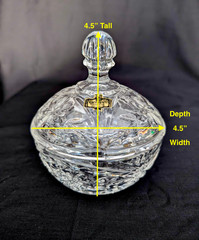 1970’s Zajecar Yugoslavia 24% Lead Crystal Bowl with Lid Candy Holder Vintage