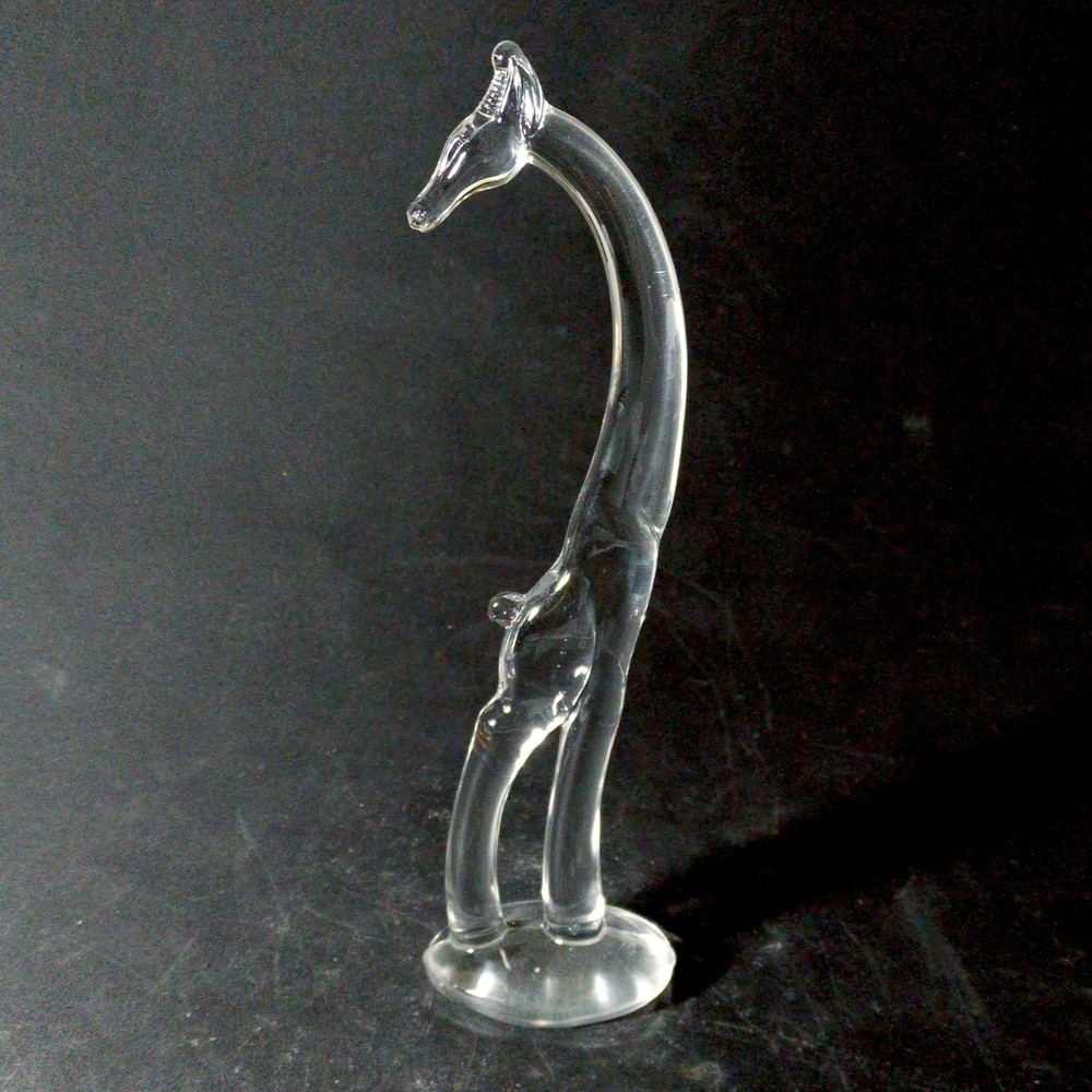 HEISEY TURNED GIRAFFE, Art Deco Glass, 10 7/8 in, Made In USA