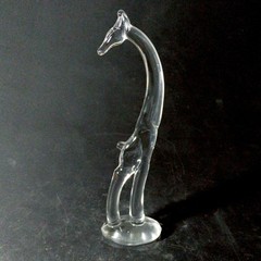 HEISEY TURNED GIRAFFE, Art Deco Glass, 10 7/8 in, Made In USA