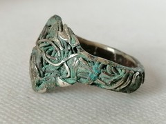 VERY RARE EXTREMELY ANCIENT OLD RING VIKING SILVER COLOR ARTIFACT AUTHENTIC