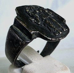 300 BC Ancient Greek Silver Ring Selene the goddess and personification of Moon