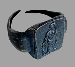300 BC Ancient Roman Silver Ring Vesta the virgin goddess of hearth home family