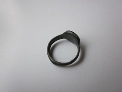 very rare ancient Viking engraved bronze small women’s ring with runes.IX – X AD