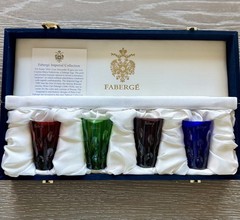 Faberge “Na Zdorovie” Bubble Vodka Shot Glasses- Set of 4 in original box