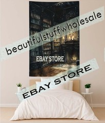Gothic Library Wall Hanging Tapestry Study Aesthetic 39X59 in