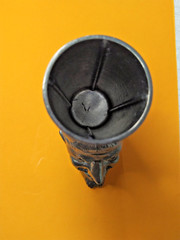 Vintage Devil Mephistopheles Metal Pencil Holder Cup Heavy Cast Metal Desk Decor
