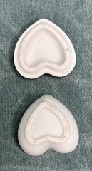 Vintage Porcelain Trinket Box Heart Set Miniatures Ashtrays Hand Painted Signed