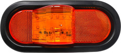 Qty 2 6″ Mid Turn Signal Amber Marker Light Rubber Mount 18 LED W/Reflex Lens Un