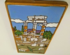 Mid Century Greece Greek Art Wall Décor Tile Terra-cotta by Angelo Tsakirakis