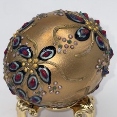 SIGNED Nannette Fenn “Eggs”traordinaire Designs Floral Faberge Inspired Egg USA