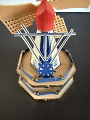 VINTAGE WOOD & HARD PLASTIC BLUE HAND-CRAFTED WINDMILL – MADE IN HOLLAND