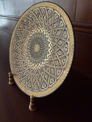 Masterwork Toledo Damascene 5.5″ Plate Luxury Multi-Tone Gold & Silver Inlay
