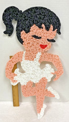 Vintage Melted Plastic Popcorn Girl Ponytail Ballerina Tutu Figural Decoration