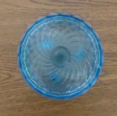 Wilkerson Light Blue UV Reactive Tninket Dish 3-footed NEW 3 In Tall 4 In Wide