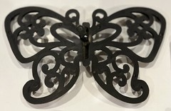 Vintage Homco/ Dart Butterfly Faux Rattan Wall Decor Set of 3, Made In USA