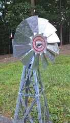 VTG Farm Windmill Display Model 17″ Galvanized Steel Rotating Wind Mill Decor