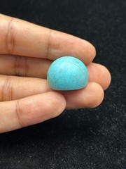 Ancient Near Eastern Sassanid Sasanian Turquoise Intaglio Seal Stamp Dome Bead