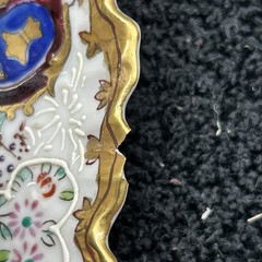 Antique Dresden? Coat Of Arms Porcelain Hand Painted Chamberstick Repaired