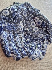 Blue White Chintz Trinket Dish Hand Shaped Made in England Ring Dish