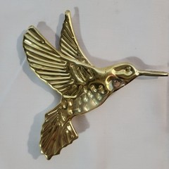 3 Vintage Brass Hummingbirds Home Interior Wall Hanging Art Decor Nature Birds