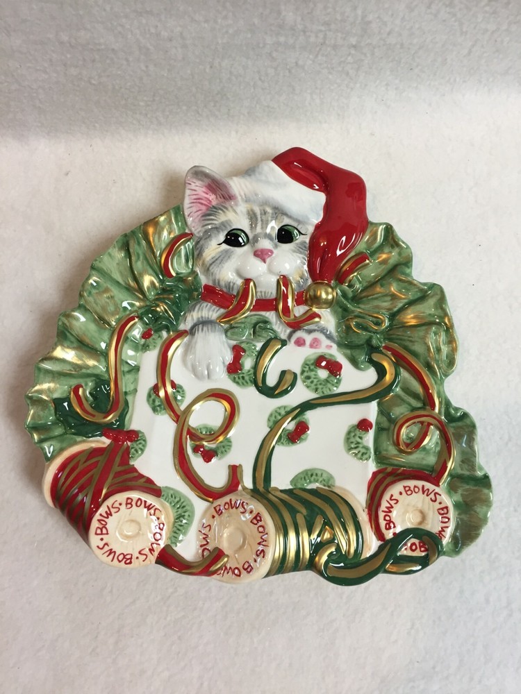 Fitz and Floyd – Kitty Kringle – Canape Plate/Wall Plate – In Original Packaging