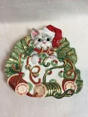 Fitz and Floyd – Kitty Kringle – Canape Plate/Wall Plate – In Original Packaging