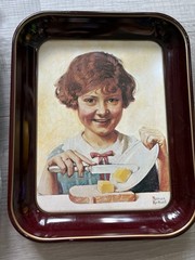 1975 Norman Rockwell “The Butter Girl” First Limited Edition Christmas Tray