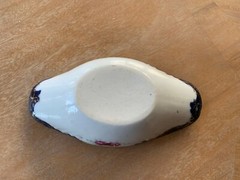 Unbranded Vintage Navy Blue Pink Floral Ceramic Trinket Dish 7.5″ x 3.5″ x 2″