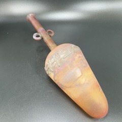 Egyptian Hand Blown Art Glass Vase Bottle Thin Lightweight Scavo Textured Glass