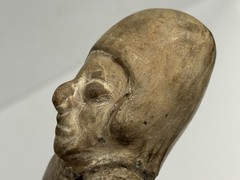 RARE PRE-COLUMBIAN ENGRAVED HUMAN EFFIGY OCARINA / WHISTLE FOUND IN ECUADOR