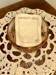 Vintage Indiana GlassTiaraSandwich Glass/Pink/Trinket Box with papers/Sticker3pc