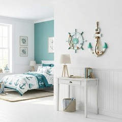 Nautical Wall Decor 2-Pack – 11″ Wooden Ship Wheel & 13″ Anchor with Rope, Co…