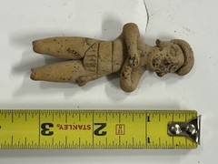 PERFECT PRE-COLUMBIAN COLIMA HUMAN EFFIGY FLAT FIGURE / STATUE, WEST MEXICO