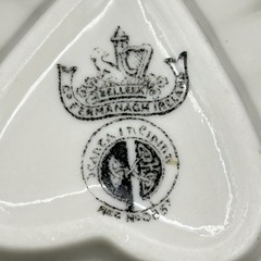 Vntg Belleek Irish Fine Parian China Porcelain Heart Dish 3rd Mark 1926-1946