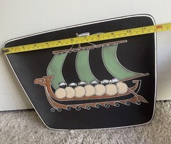 MCM Mid Century Trifa Pottery Viking Vintage Plaque Tray Art 1096 Norway AWF