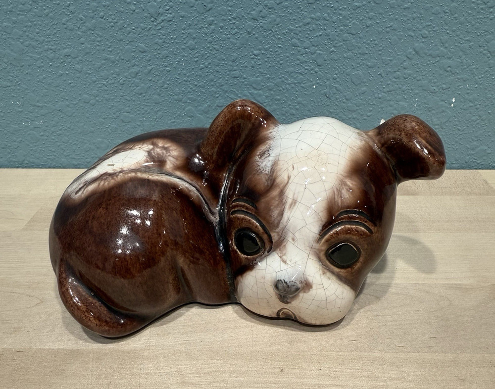 Vintage Lichten Ware Art Pottery Terrier Dog Figurine “Skipper” Hand Made in USA