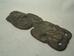 antique guardian effigy clay sculpture art bird human God deity