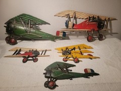 Sexton Airplanes Cast Metal Wall Set o 5 Original Paint 2 Sizes USA Made VIntage