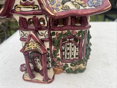 Vtg Blue Sky Clayworks Cozy Corner House Tea Light 2000 10x6x6” Heather Goldminc