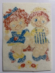 Raggedy Ann & Andy Dutch Holland Vintage Unframed Wall Art