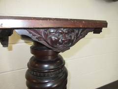 ANTIQUE PEDESTAL STAND TABLE ORNATE Circa 1890 “Bronze Statue Clock” To Restore