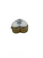 Vintage Precious Moments Heart Trinket Box Porcelain Hinged Keepsake Box