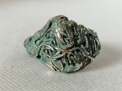 VERY RARE EXTREMELY ANCIENT OLD RING VIKING SILVER COLOR ARTIFACT AUTHENTIC