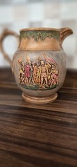 Historic Christopher Columbus Landing Scene • Hand Painted Relief Pottery •…